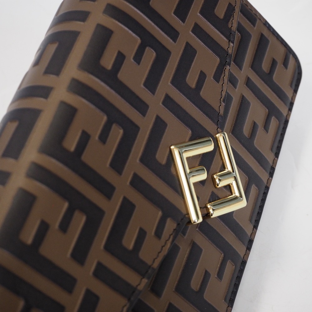 Fendi Chain Wallet Ff Diamond Zucca Pattern Brown - image 4